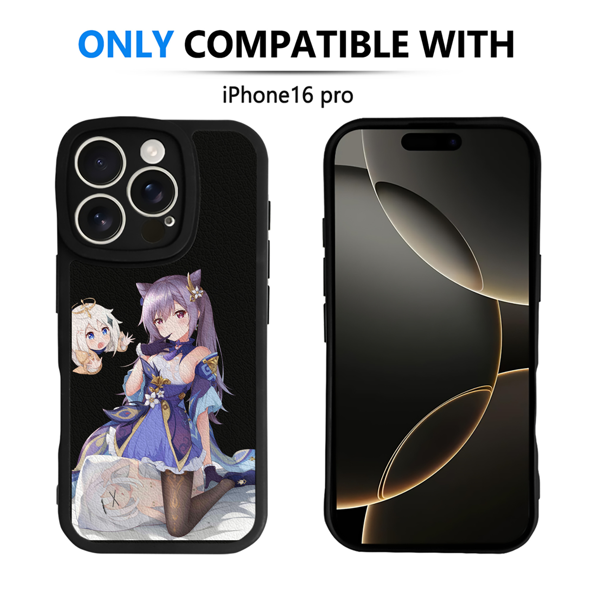 げんし神 刻晴 こくせい genshin Kokusei 【iPhone 16シリーズ対応】シリコンスマホケース（レザー調） 材質：シリコン